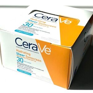 18 tubes .17 fl oz CeraVe Hydrating Sunscreen SPF 30 FACE SHEER TINT 0.17 oz